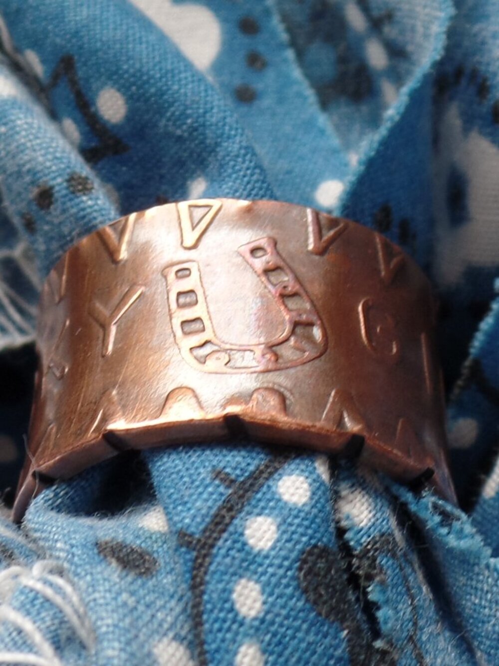 Copper 'LUCKY GIRL' Adjustable Horseshoe Ring